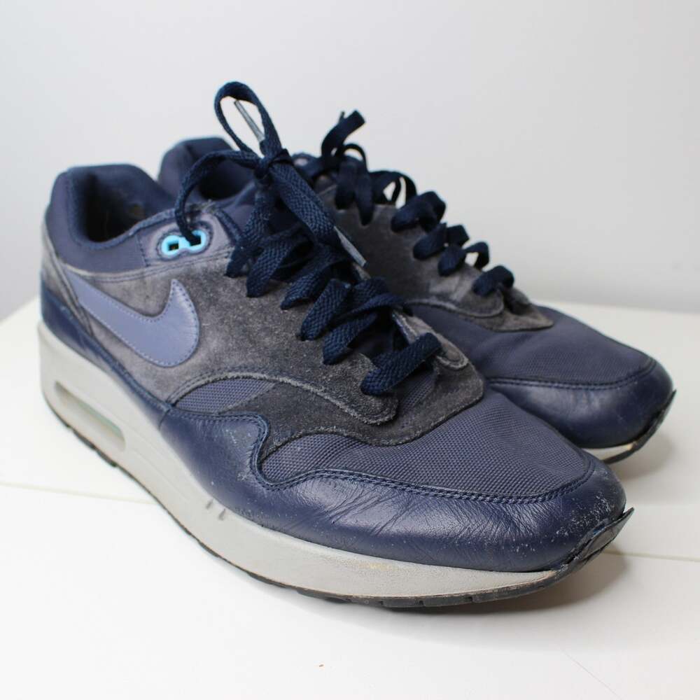 NIKE AIR MAX 1 PREMIUM OBSIDIAN BLUE-LIGHT CARBON SZ 12 “RARE 2017" [875844-401]